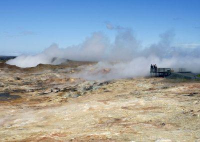 Gunnuhver - voldsom geotermisk aktivitet på Reykjanes-halvøen.