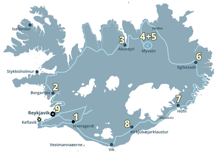 Island rundt kør-selv ferie og rejse til Island med ISLANDSREJSER
