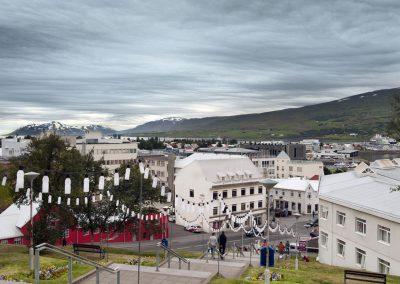 Udsigt fra kirken i Akureyri