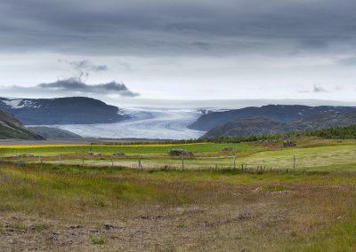 En gletsjertunge fra Vatnajökull der kan ses fra Ringvej 1