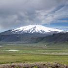 Snæfellsjökull med den lysende gletsjer på toppen - kan ses helt fra Reykjavik.