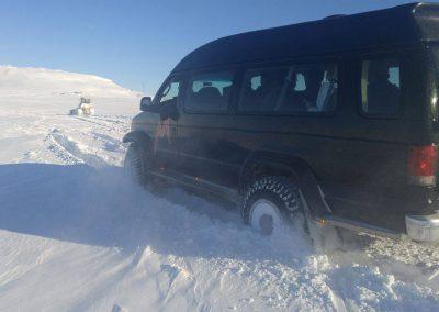 Super Jeep på Langjökull-gletsjeren i Island