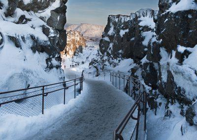 Slugten ved Thingvellir i Island