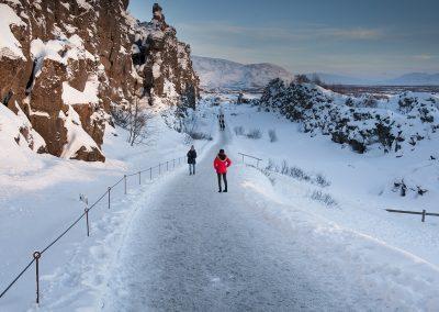 Kløften ved Thingvellir i Island