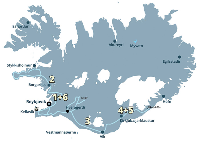 Gyldne Cirkel - Sydkysten og Snæfellsnes - grupperejse i Island med ISLANDSREJSER