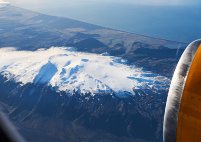 Eyjafjallajökull set fra luften - på kør-selv ferie og bilferie i Island med ISLANDSREJSER