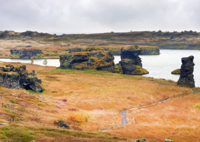 Klassisk landskab ved Myvatn på kør-selv ferie bilferie og grupperejser i Island med ISLANDSREJSER