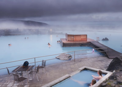 Aftenstemning ved Myvatn Naturbade på kør-selv ferie bilferie og grupperejser i Island med ISLANDSREJSER