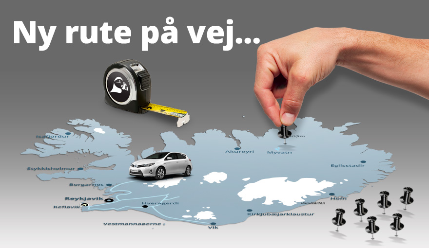 Ny rute på kør-selv ferie med ISLANDSREJSER