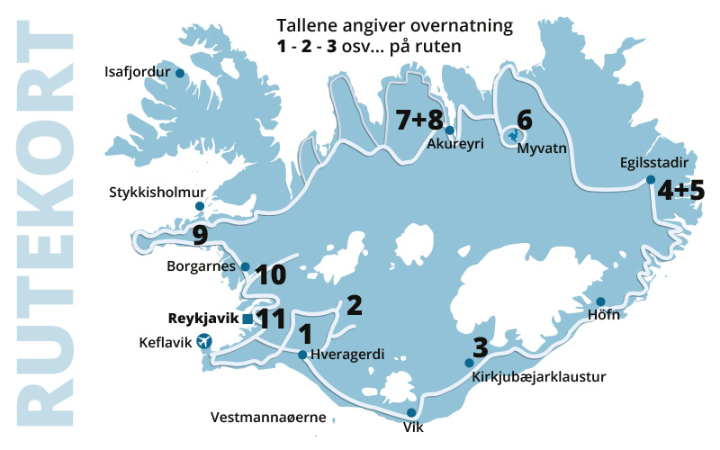 Rundrejse på Island - kør-selv ferie og bilferie i Island med ISLANDSREJSER