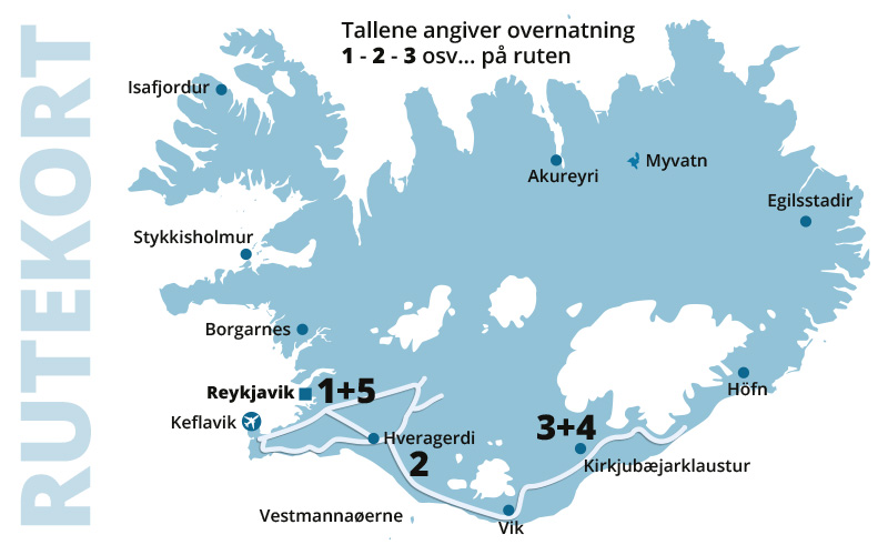Nordlys og gletsjere - kør-selv ferie og bilferie i Island med ISLANDSREJSER