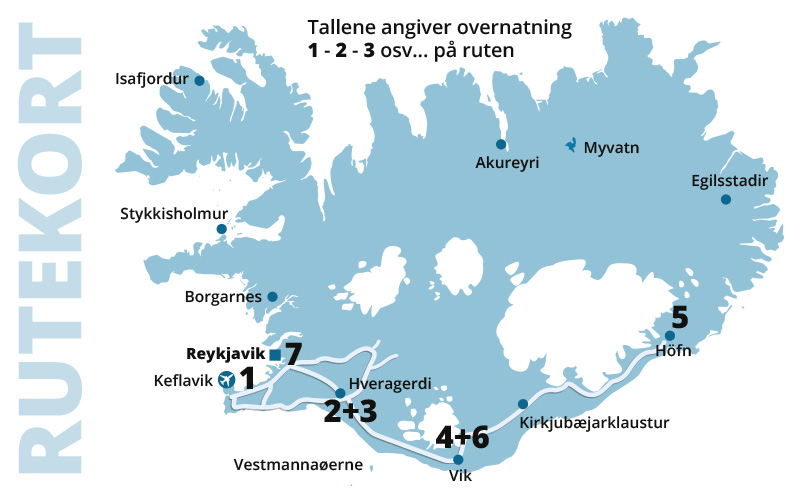 Gyldne Cirkel og sydkysten - kør-selv ferie og bilferie i Island med ISLANDSREJSER