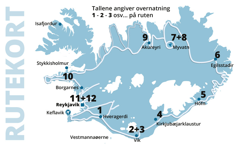 Rundrejse i Island - kør-selv ferie og bilferie i Island med ISLANDSREJSER