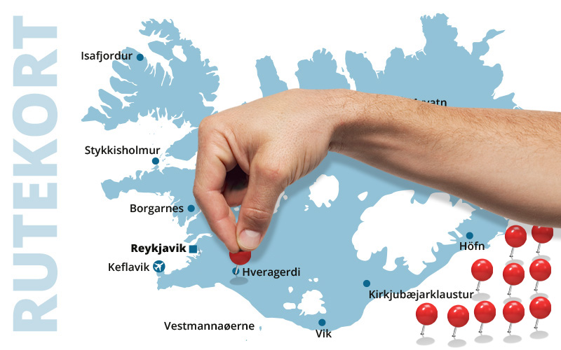 Sammensæt selv jeres kør-selv ferie og bilferie i Island med ISLANDSREJSER