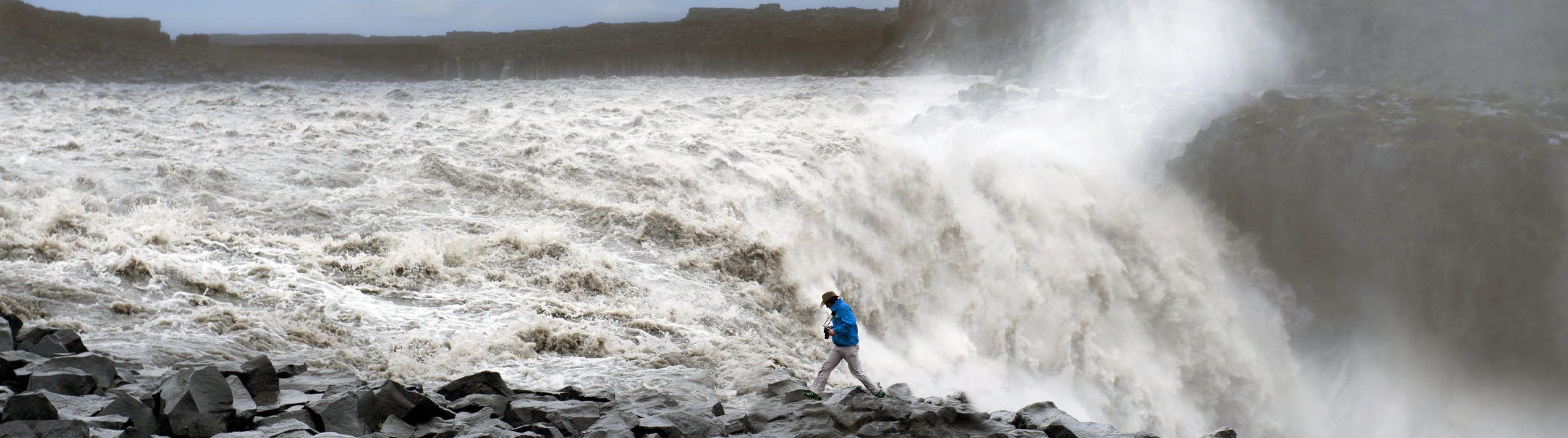 Dettifoss vandfaldet i Nordisland - vandfald i Island