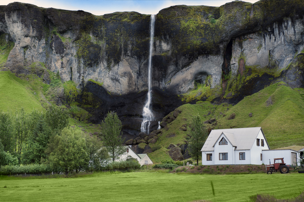 Foss á Sidu vandfaldet på kør-selv ferie i Island med ISLANDSREJSER