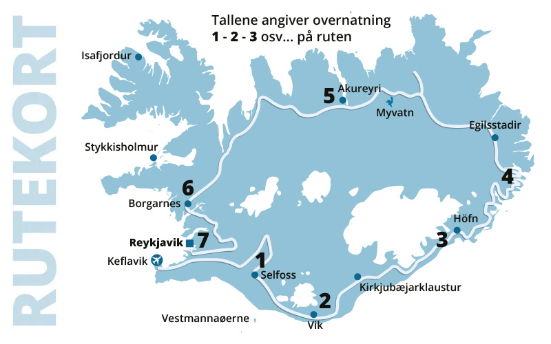 Rundt om Island kør-selv ferie