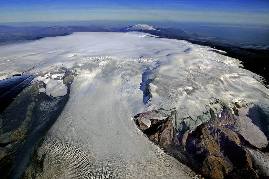 Vulkanen Katla og Islands vulkaner - Katla ligger dybt ned i iskappen.