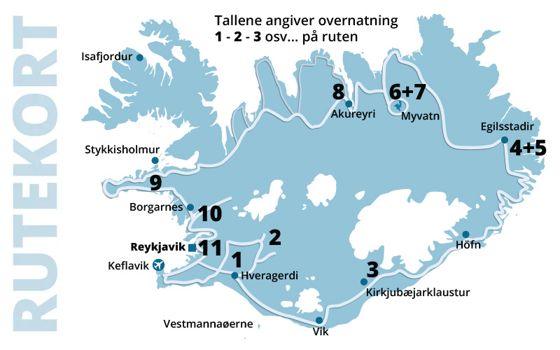 Kør-selv ferie og bilferie - Den store rundtur med ISLANDSREJSER