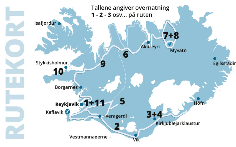 Kør-selv ferie og bilferie rutekort - Magiske Island