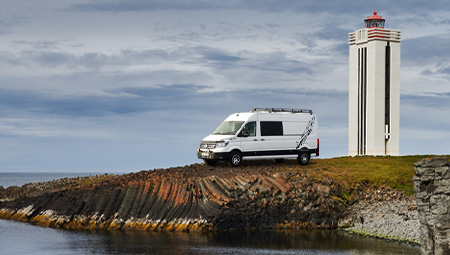 Camper Van på kør-selv ferie og bilferie i Island