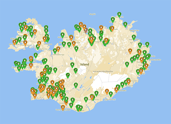 Opladning af el-bil i Island