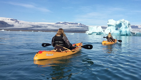 Jökulsárlón kajaktur - aktiviteter i Island med ISLANDSREJSER