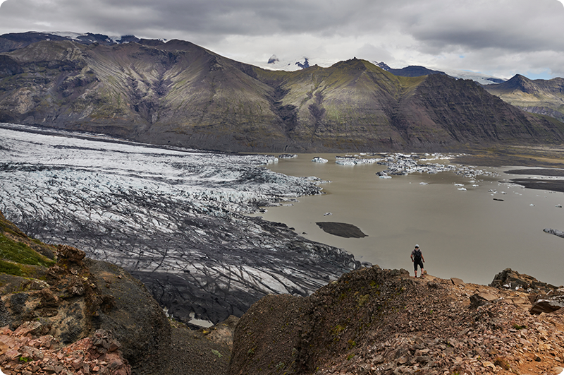 Skaftafell gletsjertunge og rejser til Island - kør-selv ferie og bilferie med ISLANDSREJSER